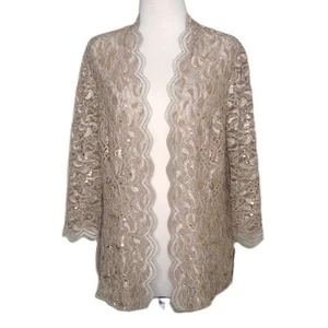 NWT Alex Evenings Open Front Lace Cardigan Sequins Evening Wear Size 14 - Picture 1 of 9