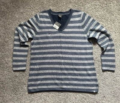 Sudadera suéter Eddie Bauer para mujer talla TXL cuello en V rayas Foto 1 de 4