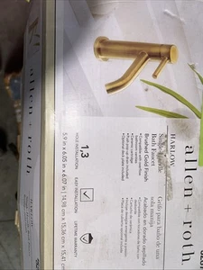 Allen + Roth Harlow Oro Cepillado Agujero Único 1 Manija WaterSense Mid-arc Residen - Imagen 1 de 4