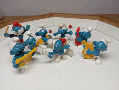 8 Schlümpfe Schleich Bully - SchlumpfSammlung Konvolut Schlümpfe Musik Orchester - Bild 1 von 4