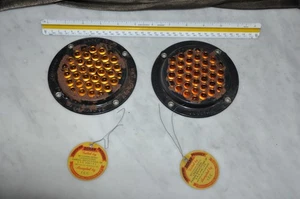 2 Do Ray Nobby Lamp Orange Amber Glass Marble  Reflectors Cat Eye RUSTED w tags - Bild 1 von 19