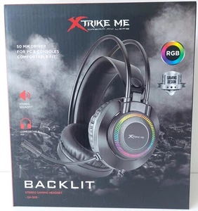 Xtrike Me GH509 Casque Gaming Stéréo Filaire Micro RGB pour PC et Mobile Noir - Photo 1/6