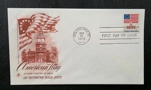 US FDC # 1625 American Flag 13c 1975. - Picture 1 of 6