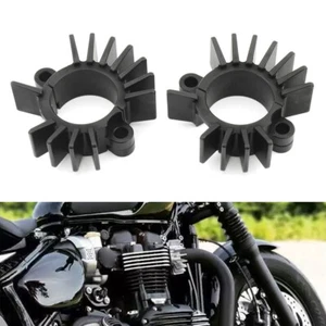Exhaust Head Heat Sink Cooling Fin Clamps For Street Twin Scrambler Bobber BLK - Picture 1 of 11