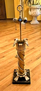 Vtg Chapman Solid Brass Spiral Column Table Lamp ~ Marble Base ~ Very Rare ~ EUC - Picture 1 of 24