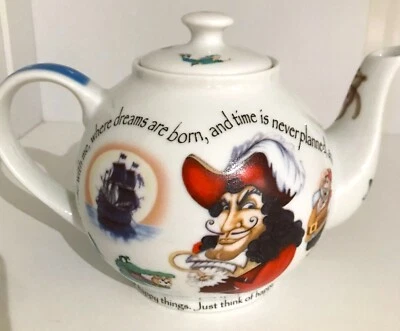 New Peter Pan Wendy Tinker Bell Dr Hook Paul Cardew 30 oz - 4 Cup Lidded Tea Pot - Image 1 of 4