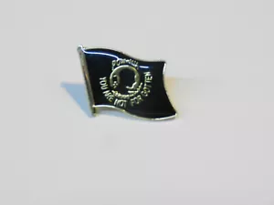 POW MIA BRING'EM YOU ARE NOT FORGOTTEN BLACK FLAG SHAPPED HAT PIN - Picture 1 of 1