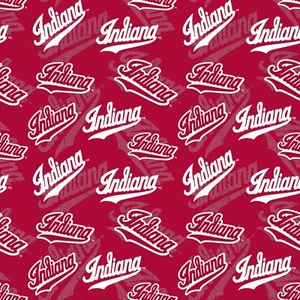 Indiana University Hoosiers IU Cotton Fabric Tone on Tone Print-By the Yard - Picture 1 of 1