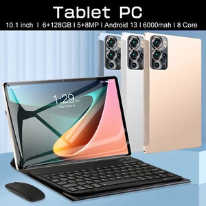 10.1'' 4G BT4.2 WIFI Android13 Tablet Pad 6GB+128GB Dual Cameras 8-Core Cover AU - Picture 1 of 12
