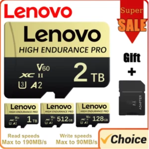 Lenovo Micro SD Card - 1tb/2tb TF V60 High-speed Memory Card For Phone & Camera - Picture 1 of 11