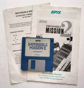 Impossible Mission 2 Epyx Atari ST 3.5" Impossible Mission II Disc Manual 1987 - Picture 1 of 8