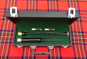 Scottish Highland Rosewood Silver Mounts Practice chanter+ carrying box+3 Reeds - Picture 1 of 4