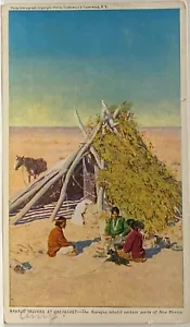 Indios Navajos en Desayuno Nuevo México~Prudential Insurance Co. Postal publicitaria - Imagen 1 de 2