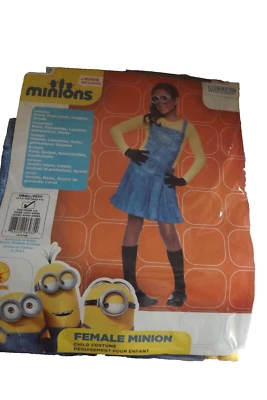 Mujer Minion Niñas Niño Disfraz Pequeño 4-6 Vestido Calcetines Guantes Fingir Juego Foto 1 de 4