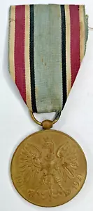 Antigua Independencia Polaca 1918-1921 Medalla de la Guerra de Bronce Polska Swemu Obroncy 19G - Imagen 1 de 7