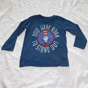 New Toddler Kids Size 4 Cat in the Hat Long Sleeve Shirt Dr Seuss Stand Out - Picture 1 of 2