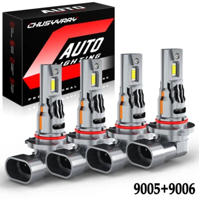 4X 9005 9006 6000K LED Headlight Bulbs High Low Beam For Chrysler 300 2005-2009 - Image 1 of 4