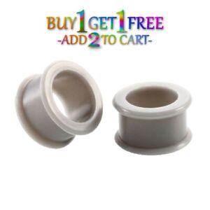 Pair 26MM-50MM SILICONE DOUBLE FLAT FLARE TUNNELS Gauges Thin Flesh Soft 3011