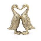 25cm Bronze Effect Resin Kissing Ducks Statue Love Heart Garden Sculpture