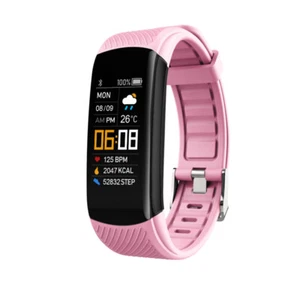 C5S Pink Smart Watch Bracelet Heart Rate Blood Pressure Sport Fitness Monitor - Picture 1 of 5