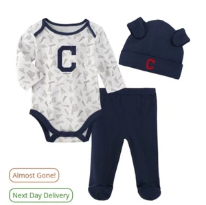 Cleveland Indians Newborn & Infant Greatest Lil Player Bodysuit Pants & Knit Hat - Picture 1 of 1