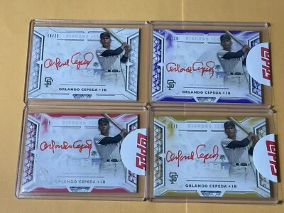 2018 Topps Diamond Icons Orlando Cepeda Red Ink Rainbow 🌈 Complete Set Auto 1/1 - Image 1 of 4