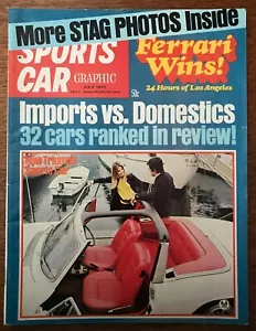 Sports Car Graphic - July 1970, Triumph Stag, Fiat 850 Racer, Liane Engeman - Foto 1 di 10