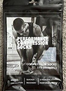 New Mens Open Toe Compression Performance Socks 15-20mmHG  1Pr Size S/M Tan
