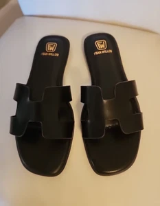Fran Willor Black Slide Sandals Women's 6.5 - Picture 1 of 4