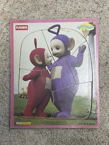 Teletubbies - Po and Tinky Winky 6-Piece Wood Frame Puzzle (1998; Playskool) - Picture 1 of 1