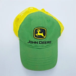 John Deere Toddler Size Snapback Hat Green Yellow Mesh Tractor Trucker Cap - Picture 1 of 8
