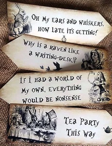 Set of 4 Alice in Wonderland Party Decoration Arrows - Picture 1 of 5