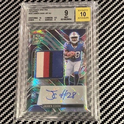 2022 James Cook Panini Spectra RPA  /99 Buffalo Bills 4-color Patch  1- Beckett - Image 1 of 2