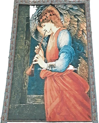 Tapestry of Edward Burne-Jones's An Angel Playing a Flageolet Christmas - Image 1 of 4