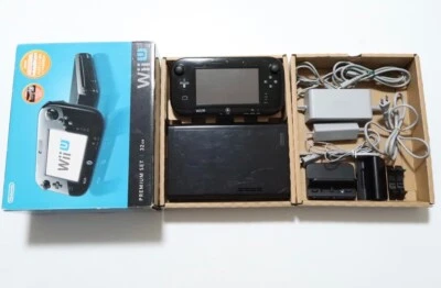 Nintendo WiiU 32GB　Console and Gamepad　Premium Set　Black　JP　tested　NTSC-J［B-37］ - Image 1 of 4