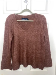 Calvin Klein Jeans Burgundy Rose Knit Alpaca Acrylic Sweater Women's Med A2-0249 - Picture 1 of 5