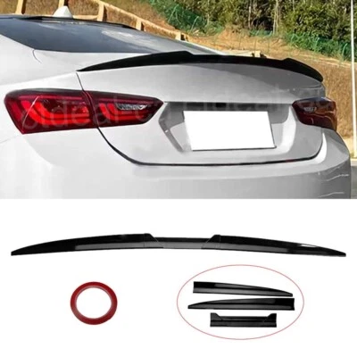 Gloss Black Rear Trunk Spoiler Roof Lip Tail Wing For Chevrolet Malibu 2016-2025 Foto 1 de 4