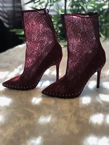 Women’s Wine Cape Robbin Kitana Lace Bootie Sz 8, 9 - Picture 1 of 6