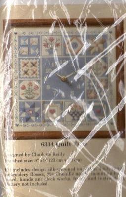 NOS 1989 The Creative Circle Embroidery Kit # 6314 "Quilt Time" 9" x 9" Finished - Image 1 of 4