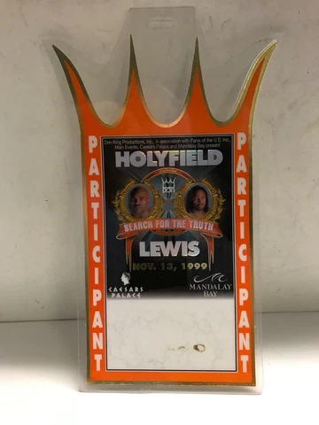Holyfield vs Lewis Boxing Heavyweight Ticket Name Tag  Las Vegas Nevada Boxing Cover