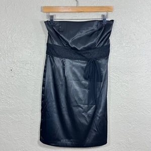 Vtg 90s Y2K Satin Mini Strapless Dress 5 Whimsigoth Grunge Satin Ruby Rox USA - Picture 1 of 12