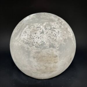 Glass Ball Sphere Home Decor Accent Ash Grey Orb Moon Brutalist Sculpture 5”