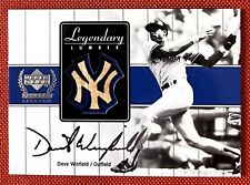 2000 Upper Deck Yankees Legendary Lumber Dave Winfield Game Used Bat Card #DW-LL