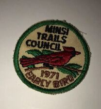 Vintage Boy Scouts -  MINSI TRAILS COUNCIL - 1971 Early Bird 2" patch *Fast Ship