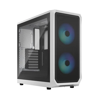 Fractal Design Case PC Focus 2 Bianco con Ventole RGB e Vetro Temperato - Immagine 1 di 4