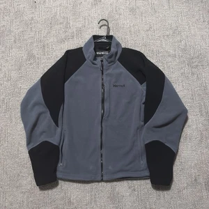 Marmot Jacket Men XL Gray Full Zip Fleece Outdoor Hiking Long Sleeve Windstopper - Picture 1 of 9
