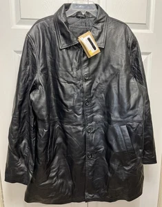 Cappotto donna lungo in pelle 3/4 3XL - vera pelle di agnello, stile carcoat nero NUOVO - Foto 1 di 10