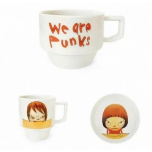 NEW Yoshitomo Nara Plate & Mugs Set Let's Talk About Glory We Are Punks Pottery - Picture 1 of 15