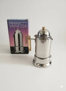 **ALPU PUPPIENI VANESSA Moka 2 Tazze ORO 24K INOX NOS Lusso Made Italy** - Foto 1 di 4
