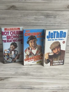 Roy Chubby Brown Jethro Stand Up Comedy Retro VHS Bundle x3 Bundle Vintage - Imagen 1 de 5